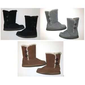 Mossimo Kamar faux fur lined black camel brown grey boots Shoes suede leather 10